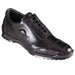 Los Altos Black Caiman Crocodile Patch Work Men's Casual Sneakers
