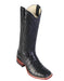 Los Altos Boots Men's Black Caiman Belly Wide Square Toe Boots