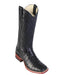 Los Altos Boots Men's Black Caiman Belly Wide Square Toe Boots