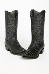 Black Caiman Tail Snip Toe Cowboy Boot - Image 2