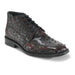 Los Altos Black Cherry Ostrich Ankle Boots