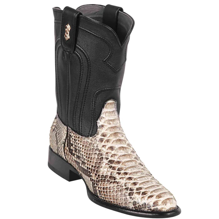 Los Altos Boots - Mens Dress Cowboy Boot - Low Priced Lizard Roper Boots- in Black main image 1