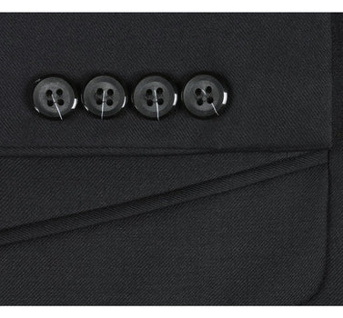 Renoir Clothing - Renoir Suit - Renoir Fashion - Super 140s Wool 2-Button Classic Fit Black Renoir Suit