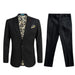 Mens Cotton Stretch Fashion Modern Slim Fit Black Suit