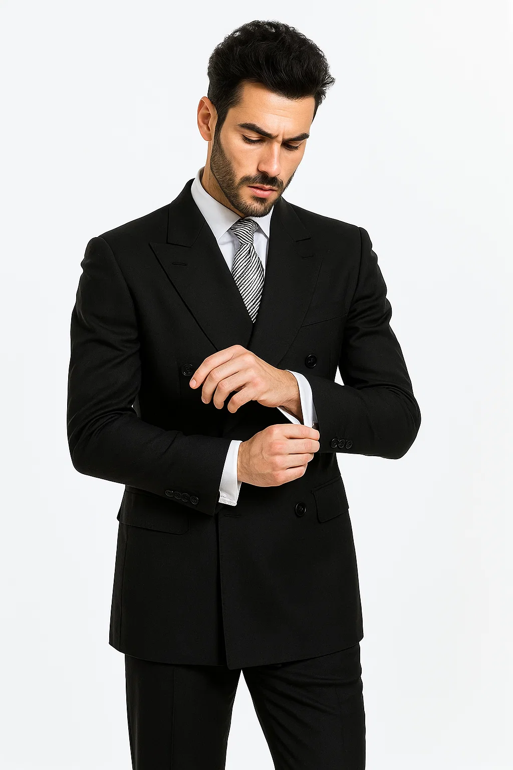 Black Double Breasted Suit