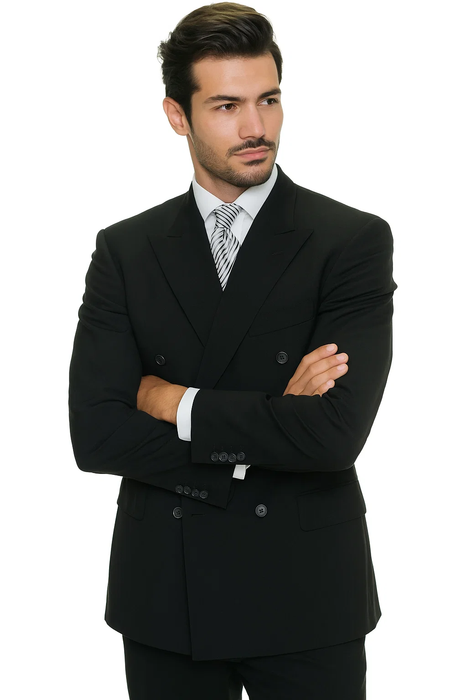 Black Double Breasted Suit