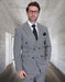 Statement Men's 2 Piece 100% Wool Double Breasted Suit - Houndstooth Pattern