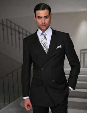 Statement Men's 2 Piece Modern Fit 100% Wool Fashion Suit - Double Breasted