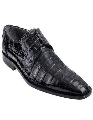 Mens Los Altos Black Genuine Caiman Belly Lace-Up Handmade in North America