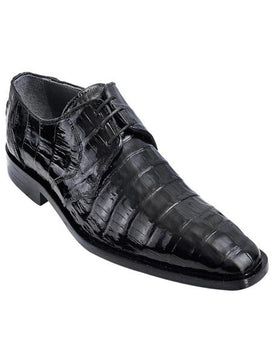 Mens Los Altos Black Genuine Caiman Belly Lace-Up Handmade in North America