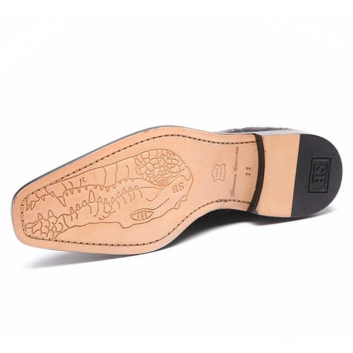 Belvedere Mens Black Genuine Crocodile Ostrich Shoes Onesto - Image 2