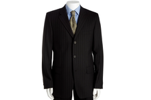 Black & Gray Multi Mini Pinstripe 3 Buttons Super 120'S Cheap Priced Business Suits Clearance Sale