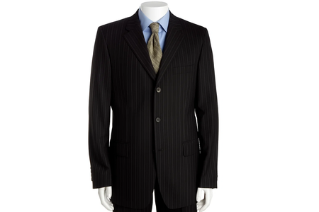 Black & Gray Multi Mini Pinstripe 3 Buttons Super 120'S Cheap Priced Business Suits Clearance Sale