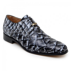 Belvedere Men's Black Ivory Pirarucu Shoes Renzo