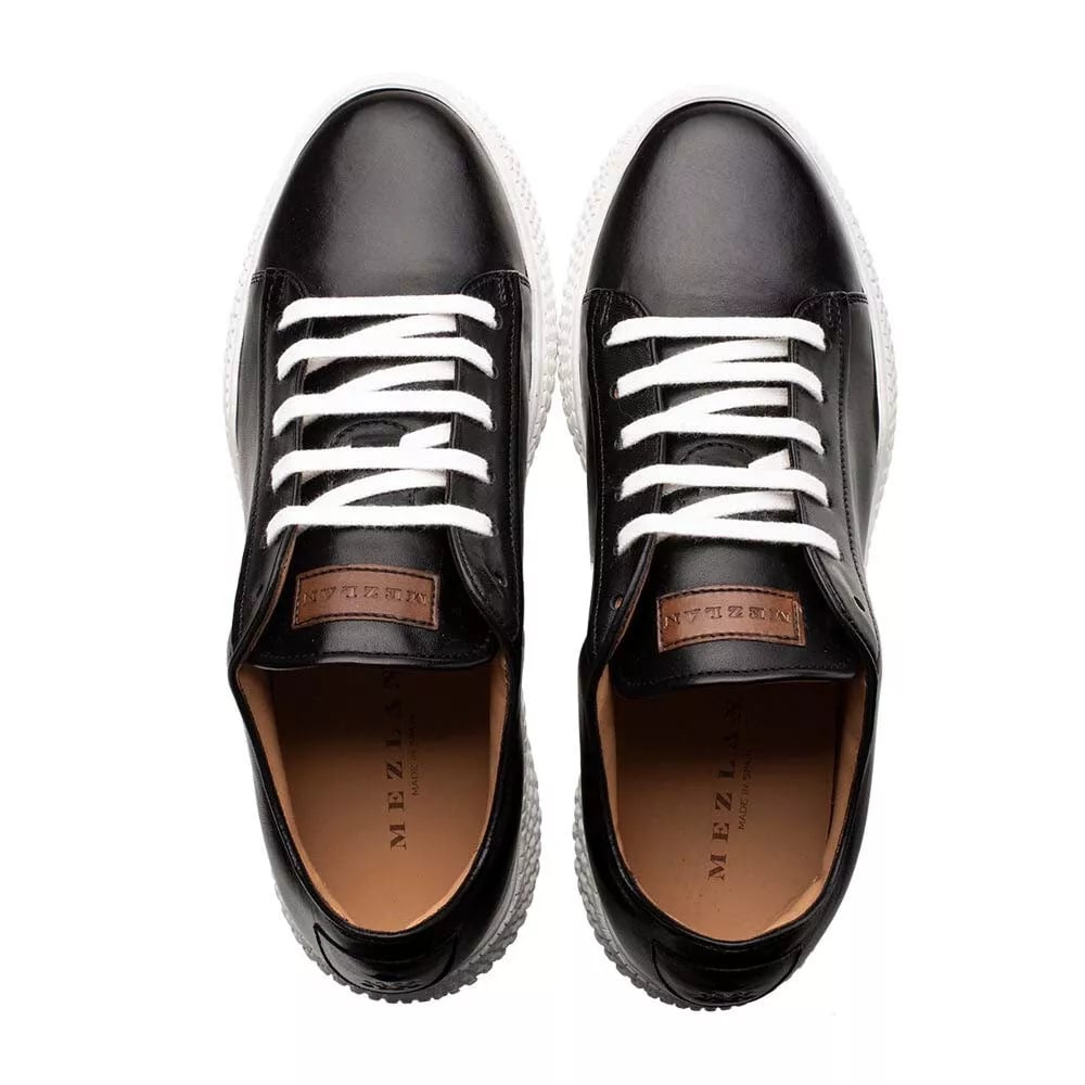Mens Exotic Sneakers - Alligator Sneakers By Brand in Color Black/White - Image 2