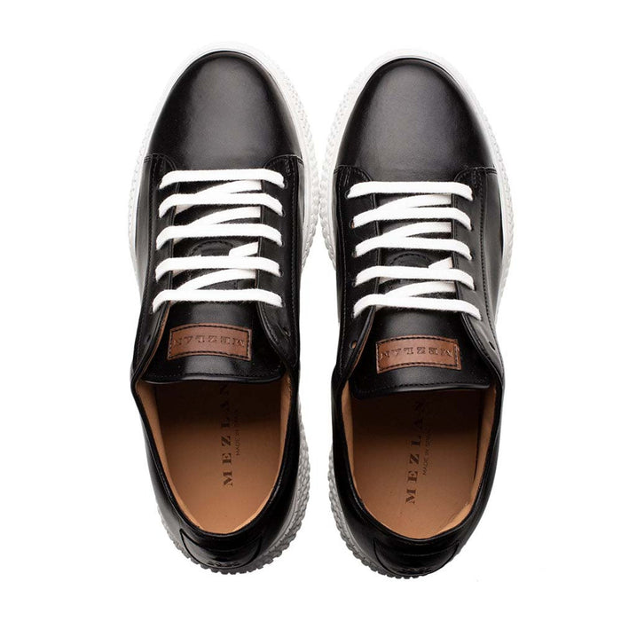 Men’s Black Leather Sneakers By Mezlan Made In Spain Brand