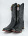 Los Altos Men's Grisly Leather Black Wide Square Toe Boot