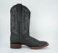 Los Altos Men's Grisly Leather Black Wide Square Toe Boot