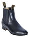 Black Los Altos Boots Men's Charro Botin Short Ankle Deer Leather Boots - Handmade