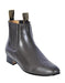Black Los Altos Boots Men's Charro Botin Short Ankle Deer Leather Boots