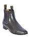 Black Los Altos Boots Men's Charro Botin Short Ankle Deer Leather Boots