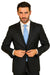 Black Modern Fit Suits Super 150'S Suit - 100% Percent Wool Fabric Suit - Worsted Wool Business Suit