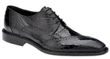 Belvedere Black Ostrich Eel Exotic Brogue Shoes Nino OB4