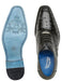 Belvedere Men's Black Ostrich Shoes Plain Toe Oxford Orlando