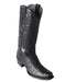Los Altos Boots Men's Black Ostrich Square 7-Toe Cowboy Boots - Botas De Avestruz