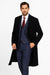 Men's Dress Coat Three Button  Wool ~ Poly Blend  Black Overcoat
