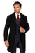 Men's Dress Coat Three Button  Wool ~ Poly Blend  Black Overcoat