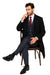 Men's Dress Coat Three Button  Wool ~ Poly Blend  Black Overcoat