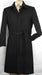 Wool fabric Blended Ankle length Belted overcoats for men Top Coat Dark color black