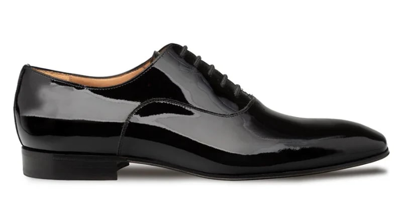 Mens Mezlan Shoes Black Patent Leather Cap Toe Oxfords