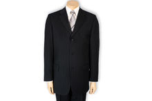 Cheap Priced Men'S Dress Suit For Sale 2or3or4 Button Style Normal Black Pinstripe Light Weight On Sale