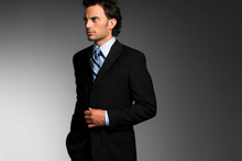 Available in 2 or 3 Buttons Style Regular Classic Cut Black Pisntripe #Zt08 Men's Dress Cheap Priced Business Suits Clearance Sale Super 140's