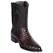 Los Altos Men's Caiman Belly Roper Boots in Black Cherry