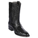 Los Altos Men's Full Quill Ostrich Black Roper Toe Boots