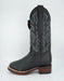 Los Altos Men's Grisly Black Wide Square Toe Rubber Sole Boot