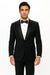 Black Single Button, Shawl Collar Tuxedo Jacket And Pants With Besom Pocket