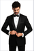 Black Single Button, Shawl Collar Tuxedo Jacket And Pants With Besom Pocket