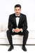 Black Single Button, Shawl Collar Tuxedo Jacket And Pants With Besom Pocket