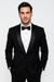 Black Single Button, Shawl Collar Tuxedo Jacket And Pants With Besom Pocket