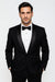 Black Single Button, Shawl Collar Tuxedo Jacket And Pants With Besom Pocket