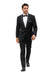 Black Single Button, Shawl Collar Tuxedo Jacket And Pants With Besom Pocket