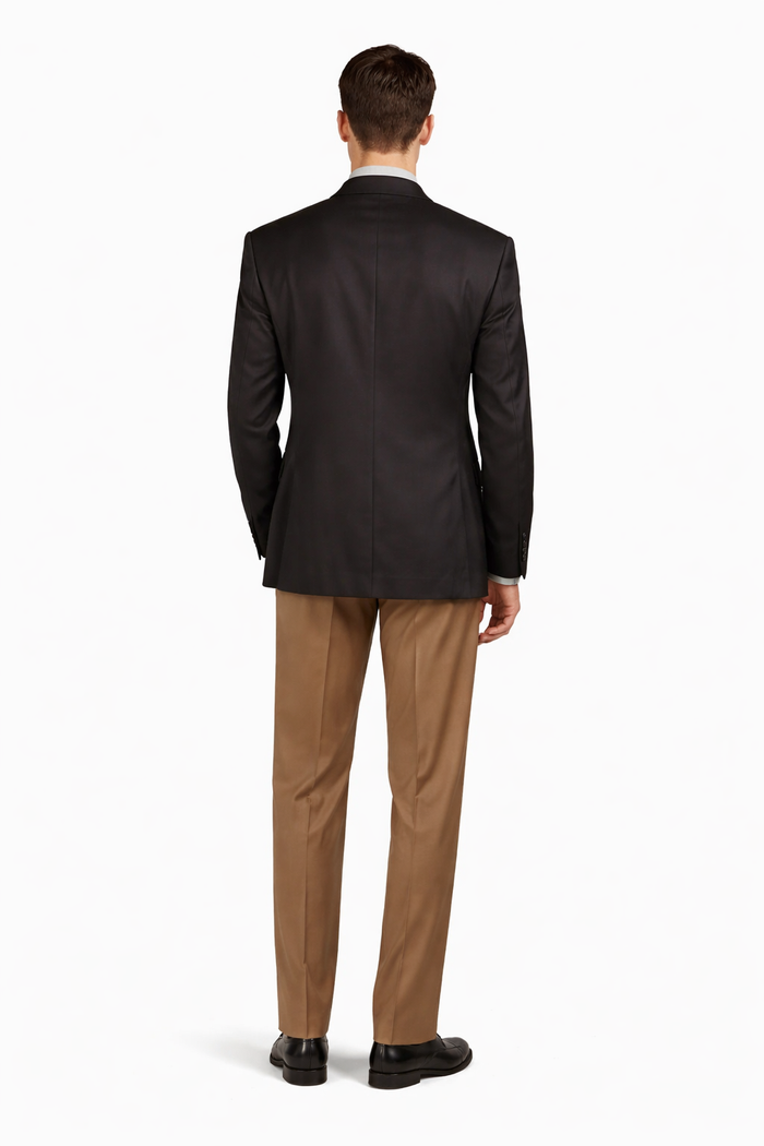 Black Six Button Double Breasted Suits Blazer Jacket Coat