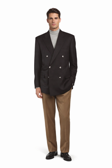 Black Six Button Double Breasted Suits Blazer Jacket Coat