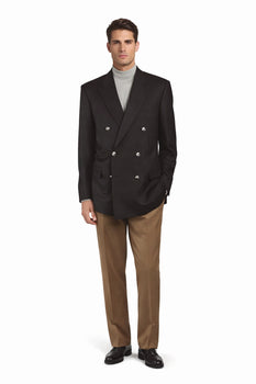 Black Six Button Double Breasted Suits Blazer Jacket Coat