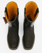 Black Square Toe Snake Print Boots