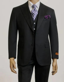 Steve Harvey Suits Clothing line - Steve Harvey Suits Mens Black Suit - Designer Brand Suit No Pleated Pants Modern Fit